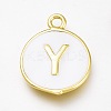 Brass Enamel Pendants KK-H103-01Y-G-1