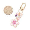 Alloy Enamel Flower Pendant Decorations HJEW-JM03715-02-3