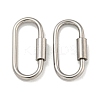 Non-Tarnish 304 Stainless Steel Screw Carabiner Lock Charms STAS-C092-01A-P-1