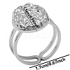 Geometric Minimalist Flat Round 304 Stainless Steel Cuff Rings DE4322-1-1
