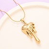 304 Stainless Steel Melted Heart Pendant Snake Chain Necklaces for Women NJEW-F354-09G-3