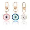 3Pcs Evil Eye Alloy Enamel Pendant Decoration HJEW-CP00035-6