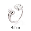 Square Brass Cup Peg Ring Settings KK-N274-20P-4