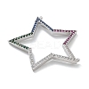 Rack Plating Brass Micro Pave Cubic Zirconia Connector Charms KK-G515-42P-02-2