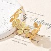 Ion Plating(IP) Flower 304 Stainless Steel Cuff Bangles for Women BJEW-A026-01G-02-3
