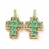Brass Micro Pave Clear Cubic Zirconia Pendants ZIRC-F135-24G-03A-2