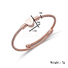 304 Stainless Steel Twisted Torque Heart Open Cuff Bracelets for Daily Commute and Casual Wear JQ2387-2-1