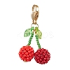 Cherry Glass Seed Beads Pendant Decorations HJEW-MZ00126-2