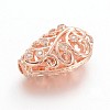 Brass Micro Pave Cubic Zirconia Beads ZIRC-K031-02RG-2