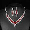 Alloy Rhinestone Necklaces & Stud Earring Sets for Women SJEW-U001-01P-01-1