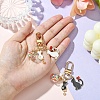 Cat Alloy Enamel Pendant Decoration HJEW-YW00016-01-5