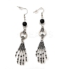 Halloween Alloy Skull Dangle Earrings LS-EJEW-K316-01A-AS-2