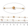 Natural Sunstone & 304 Stainless Steel Beads Link Chains CHS-K021-08A-04-3
