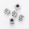 304 Stainless Steel Large Hole Letter European Beads STAS-H428-01AS-R-1