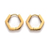 304 Stainless Steel Hexagon Huggie Hoop Earrings STAS-H156-03B-G-2