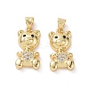 Brass Cubic Zirconia Pendants KK-G453-04G-2