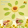 18Pcs 2 Style Hand Knitting Wool Sunflower and Leaf DIY-GA0006-11-3