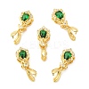 Brass Micro Pave Cubic Zirconia Pendant Pinch Bails KK-I705-22G-3