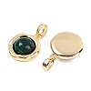 Synthetic Malachite Flat Round Charms KK-U043-42G-C-2