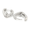 Brass Micro Pave Clear Cubic Zirconia Hoop Earrings EJEW-S228-11P-2