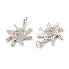 Brass Micro Pave Clear Cubic Zirconia Pendants ZIRC-P094-23P-RS-2