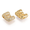 Brass Micro Pave Cubic Zirconia Pendants KK-N254-06G-E-2
