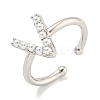 Rack Plating Brass Open Cuff Rings for Women RJEW-F162-01P-V-1