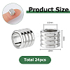 24Pcs Grooved Stainless Steel European Beads STAS-HS0001-81B-2