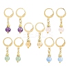 Natural & Synthetic Mixed Stone Round Hoop Earrings EJEW-JE06583-1