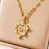 Brass Clear Cubic Zirconia Heart-shaped Pendant Necklaces PR0180-6-1