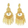 Bohemia Zinc Alloy Rhinestone & Resin Clip-on Earrings LS-EJEW-C089-03G-1