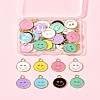 40Pcs 8 Colors Alloy Enamel Pendants ENAM-FS0002-06-6