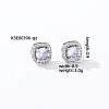 Elegant Zircon Square Stud Earrings for Women TY1635-3-1