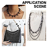 Punk Exaggerated Alloy Cable Necklaces & Aluminum & Iron Spike Rivet Tassel Chains Belt Jewelry Sets SJEW-AR0001-02-5