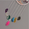 Brass Wire Wrapped Natural Amethyst Chips Tree of Life Pendant Decorations HJEW-D302-01-4