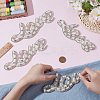 4Pcs Word Love Glass Crystal Rhinestone with Plastic Pearl Sew on Cloth Patches PATC-FG0003-51-3