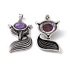 Natural Charoite Pendants KK-A173-02AS-02-2