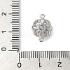 Brass Pave Clear Cubic Zirconia Connector Charms KK-G503-32P-3