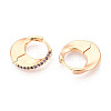 Brass Micro Pave Zirconia Moon Hoop Earrings EJEW-T048-37B-G-2