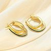 Two-layer Oval Brass Enamel Hoop Earrings EJEW-S252-03D-G-7