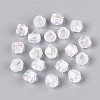 Transparent Spray Painted Glass Beads EGLA-N018-4mm-12-1