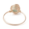 4Pcs 4 Styles Round Natural Green Aventurine & Amethyst & Hemimorphite & Rose Quartz Finger Rings Sets RJEW-TA00147-5