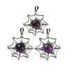 Natural Amethyst Spider Web Pendants G-Q163-09AS-08-1
