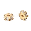 Brass Micro Pave Cubic Zirconia Beads KK-A259-03G-2
