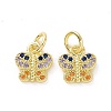 Brass Micro Pave Colorful Cubic Zirconia Charms KK-E068-VF100-2