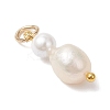 Natural Freshwater Pearl Potato & Shell Pearl Round Bead Pendants PALLOY-JF04714-02-4