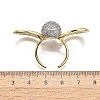 Brass Micro Pave Clear Cubic Zirconia Cuff Rings for Women RJEW-U051-01A-G-5