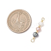 Natural Baroque Keshi Pearl Two Sides Polished Beaded Links Connector Charms PALLOY-JF04813-3