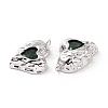 Brass Micro Pave Green Cubic Zirconia Pendants KK-E068-VC453-3