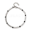 304 Stainless Steel with Cubic Zirconia Link Chain Bracelets for Women BJEW-G754-01A-P02-4